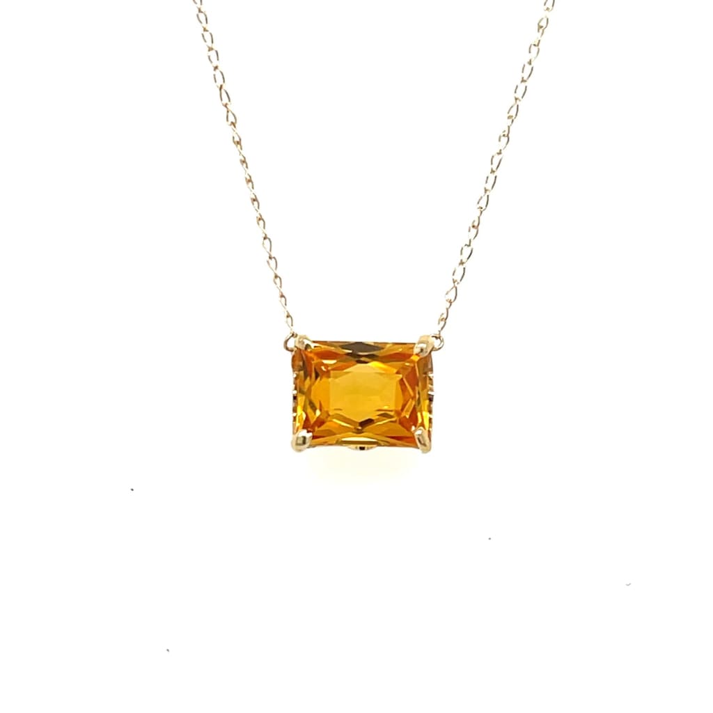 1.96 ct Radiant Cut Citrine Set in 14k Yellow Gold Pendant