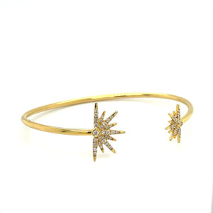 14kt YG Sunburst Cuff Bracelet with Diamonds at Regard