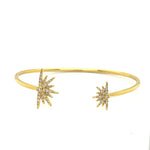 14kt YG Sunburst Cuff Bracelet with Diamonds at Regard