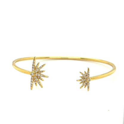 14kt YG Sunburst Cuff Bracelet with Diamonds at Regard