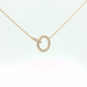 Diamond Interlocking Circle Charm Necklace in Yellow Gold Regard Jewelry Austen Texas