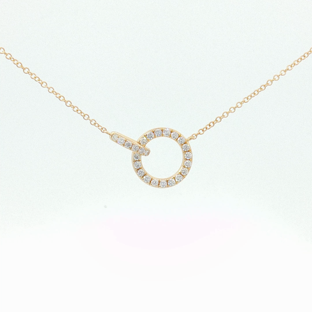 Diamond Interlocking Circle Charm Necklace in Yellow Gold Regard Jewelry Austen Texas