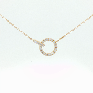 Diamond Interlocking Circle Charm Necklace in Yellow Gold Regard Jewelry Austen Texas