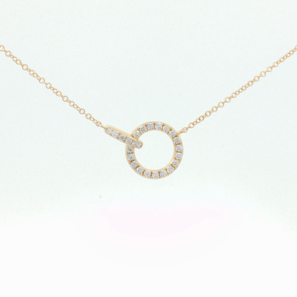 Diamond Interlocking Circle Charm Necklace in Yellow Gold Regard Jewelry Austen Texas