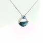 White Gold Blue Topaz Open Circle Pendant Necklace Regard Jewelry Austen Texas
