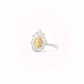 Fancy Vivid Yellow Diamond Floral Halo Engagement Ring in White Gold Regard Jewelry Austen Texas