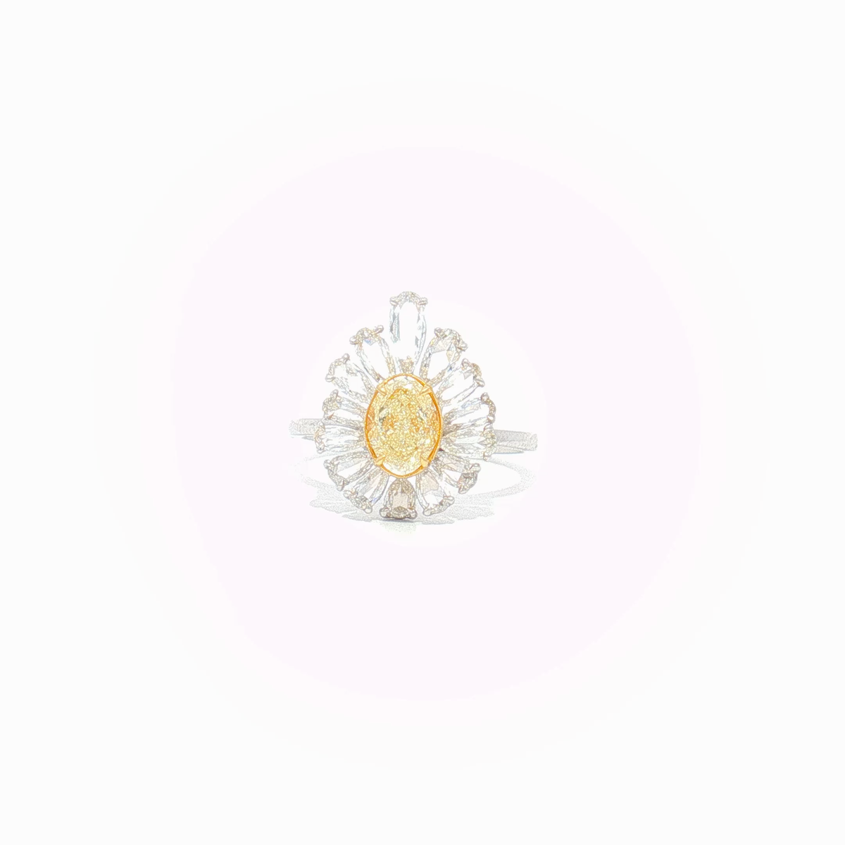 Fancy Vivid Yellow Diamond Floral Halo Engagement Ring in White Gold Regard Jewelry Austen Texas