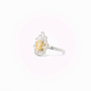 Fancy Vivid Yellow Diamond Floral Halo Engagement Ring in White Gold Regard Jewelry Austen Texas