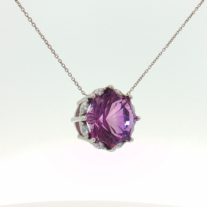 Amethyst Charm Necklace in White Gold Regard Jewelry