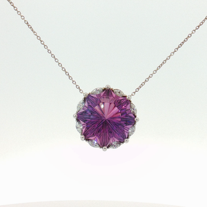 Amethyst Charm Necklace in White Gold Regard Jewelry