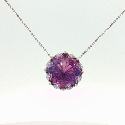Amethyst Charm Necklace in White Gold Regard Jewelry