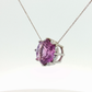 Amethyst Charm Necklace in White Gold Regard Jewelry