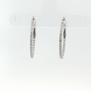 Diamond Hoop Earrings in White Gold Regard Jewelry Austin Texas