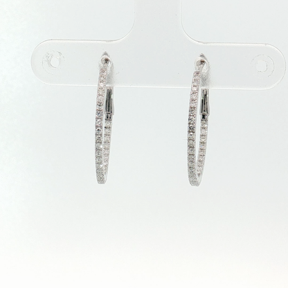 Diamond Hoop Earrings in White Gold Regard Jewelry Austin Texas