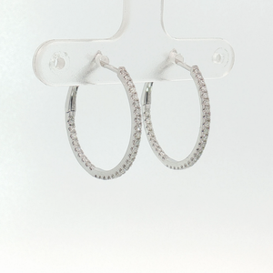 Diamond Hoop Earrings in White Gold Regard Jewelry Austin Texas