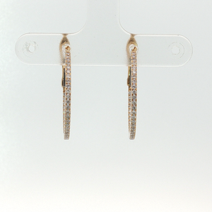 Diamond Pave Hoop Earrings in Yellow Gold Regard jewelry Austin Texas