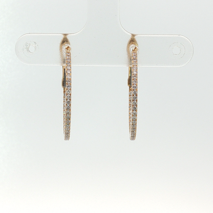 Diamond Pave Hoop Earrings in Yellow Gold Regard jewelry Austin Texas