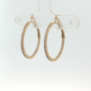 Diamond Pave Hoop Earrings in Yellow Gold Regard jewelry Austin Texas