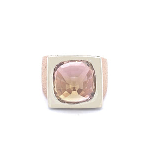 14K GOLD RING WITH CENTER STONE TOURMALINE AND PRINCESS CUT DIAMONDS AT REGARD JEWELRY IN AUSTIN, - Regard Jewelry