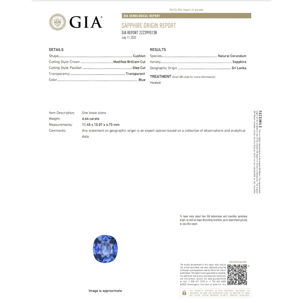 18K YG 4.64ct Oval Ceylon Sapphire GIA & 3.22tcw Diamond