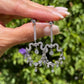 Platinum 3.50tcw Diamond Open Circle Leaf DropEarrings Regard Jewelry Austin Texas