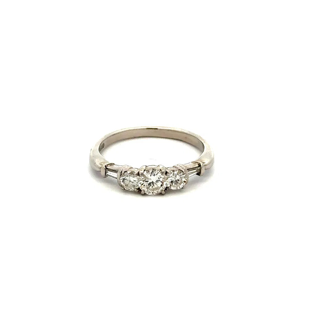 Platinum Brilliant Rounds & Baguettes Diamond Ring | Regard Jewelry Austin Texas