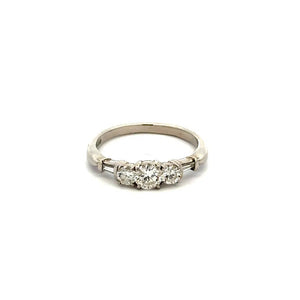 Platinum Brilliant Rounds & Baguettes Diamond Ring | Regard Jewelry Austin Texas