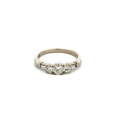 Platinum Brilliant Rounds & Baguettes Diamond Ring | Regard Jewelry Austin Texas