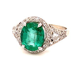 Load image into Gallery viewer, 2.60ct Emerald 1.25ct Diamond 18KW Art Deco (Circa 1920s)
