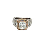 Load image into Gallery viewer, 3.01 ct Princess Cut Diamond Engagement Ring 14k Rose
