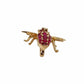 14K YG Pave 1.00tcw Ruby Bee Brooch Pendant 3.5g Regard Jewelry Austin Texas