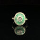 Platinum Art Deco 1.71tcw Diamond & Emerald Ring 4.8g, s7.75 at Regard Jewelry in Austin, Texas