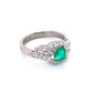 1950's Platinum .55ct Sqyare Emerald & .45tcw Diamond Ring Regard Jewelry Austin Texas