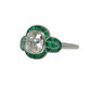 Platinum 2.20ct Old Mine Cushion Diamond & 1.55tcw Emerald Filigree Ring Regard Jewelry Austin Texas