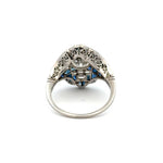 Load image into Gallery viewer, Platinum 1.01ct Diamond, 1.56tcw Sapphire &amp; 1.30tcw Baguette ring Regard Jewelry Austin, Texas
