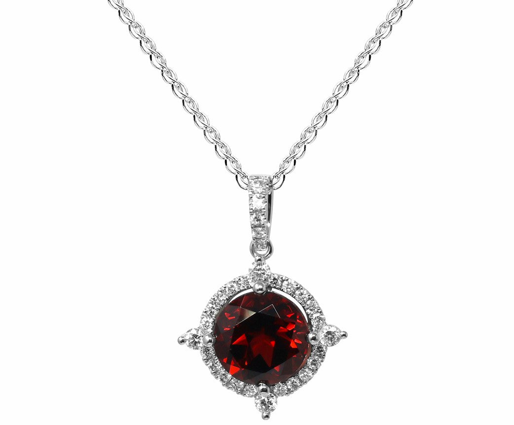 Garnet and Diamond Pendant Regard Jewelry Austin, Texas