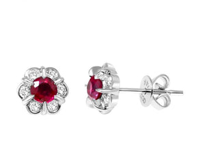Ruby and Diamond Stud Earrings Regard Jewelry Austin, Texas