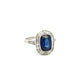 Platinum 3.37ct Rectangular Ceylon Sapphire GIA & .90tcw Baguette & OEC Diamond Ring Regard Jewelry Austin Texas