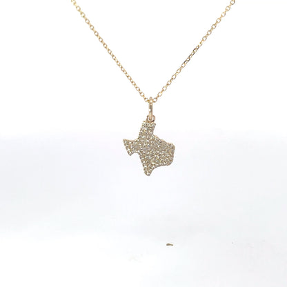 Diamond Texas Pendant with 14K Gold & White Gold Outline