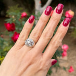 Load image into Gallery viewer, 14K WG Scattered Old Cut 1.40tcw Diamond 14mm Dome Ring Regard Jewelry Austin Texas
