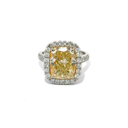 6 Carat Fancy Yellow Diamond Ring Regard Jewelry Austin Texas.