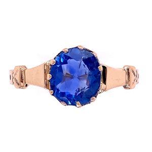 1.51ct No-Heat Sapphire Victorian Ring in 9K Yellow Gold
