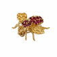 14K YG Pave 1.00tcw Ruby Bee Brooch Pendant 3.5g Regard Jewelry Austin Texas