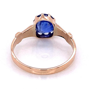 1.51ct No-Heat Sapphire Victorian Ring in 9K Yellow Gold