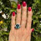 Platinum 12.36ct Oval Blue Zircon & .95tcw Baguette & RBC Diamond Ring 13.3g Regard Jewelry Austin Texas
