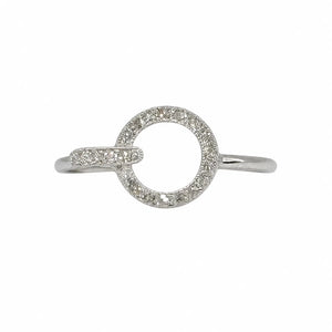 Platinum on 14K Art Deco French .17tcw OEC Diamond Stick Pin Ring 2.0g Regard Jewelry Austin Texas