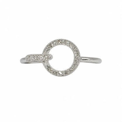 Platinum on 14K Art Deco French .17tcw OEC Diamond Stick Pin Ring 2.0g Regard Jewelry Austin Texas