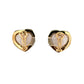 14K YG Mabe Pearl Heart, Onyx and .24tcw Diamond French Clip Earrings Regard Jewelry Austin Texas
