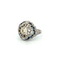 Platinum European Cut Diamond &Sapphire Filigree Ring | Regard Jewelry Austin Texas