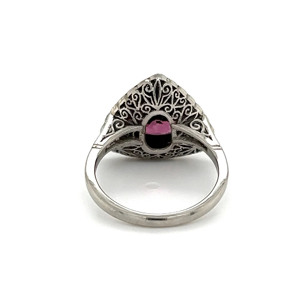 Platinum 4.17ct Trillion Red Spinel, Buff Top Onyx & .30tcw OEC Diamond Ring Regard Jewelry Austin Texas